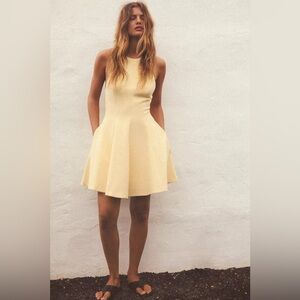 Zara Pale Yellow Sleeveless Mini Dress